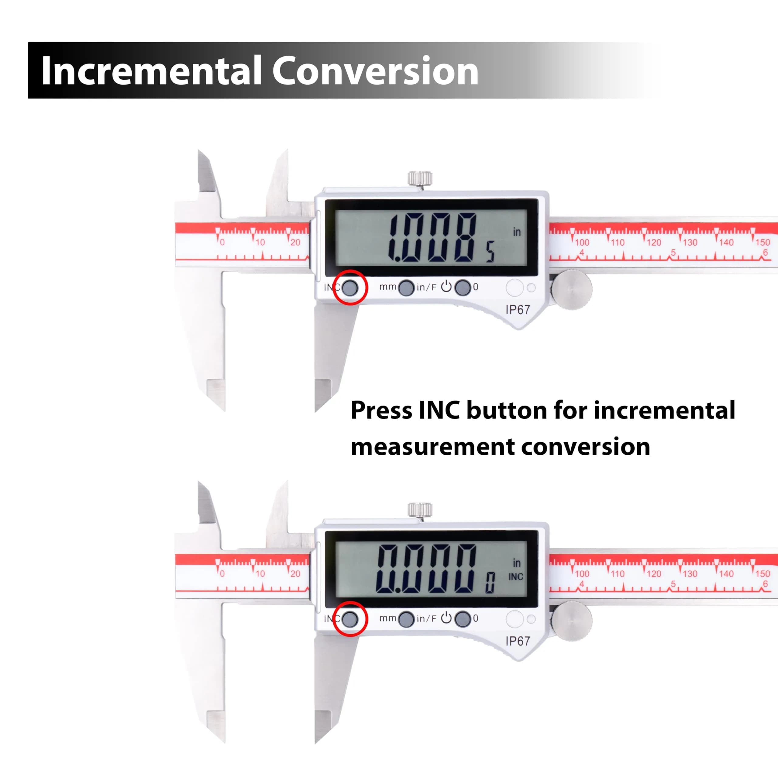 VINCA DIPA-0605 Digital Caliper 6 Inch (150mm) - IP67 Stainless Steel Precision Measurement - view 4