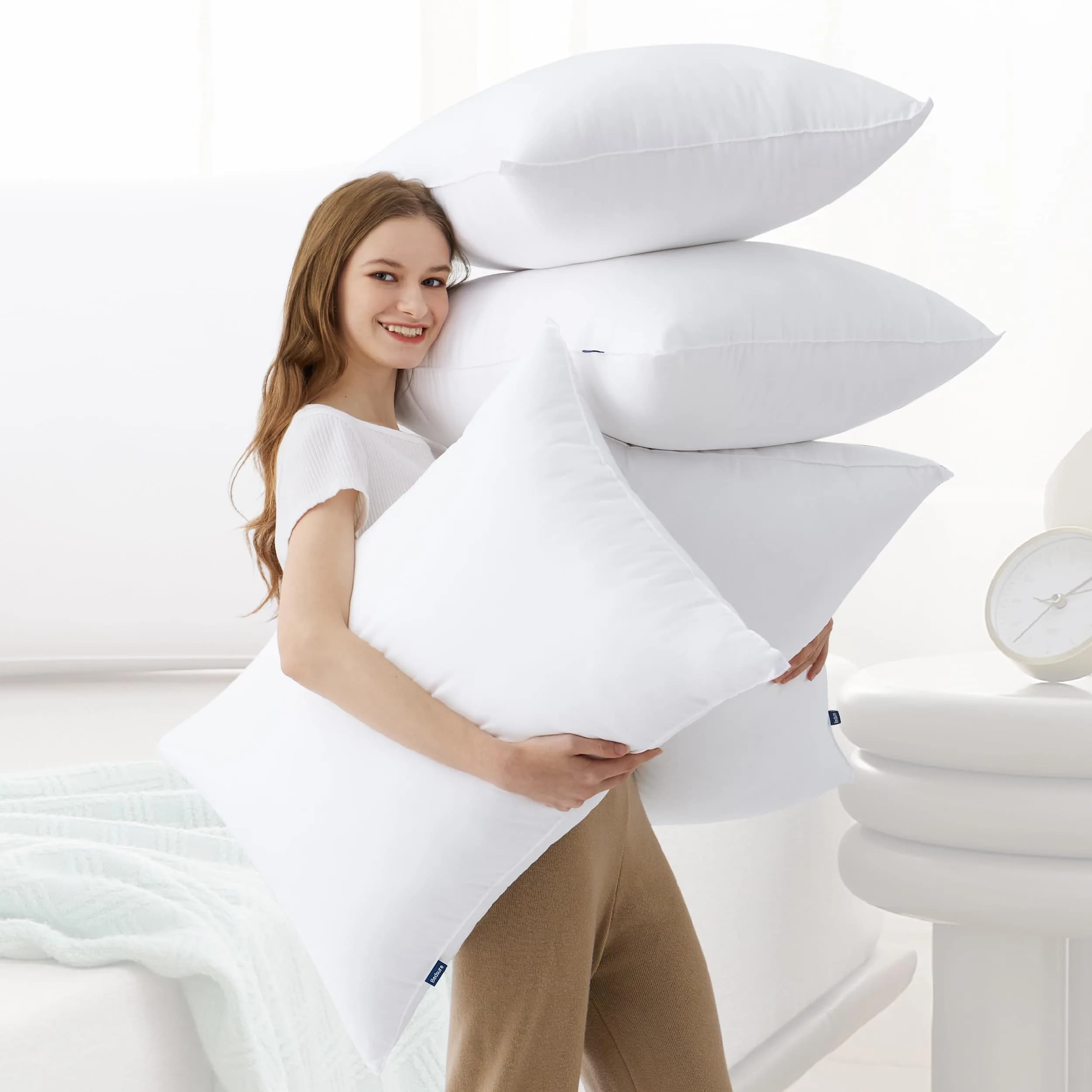 Bedsure Queen Size Pillow Set of 4 | Plush, OEKO-TEX Certified, 19" x 28" | Cloud-Like Comfort