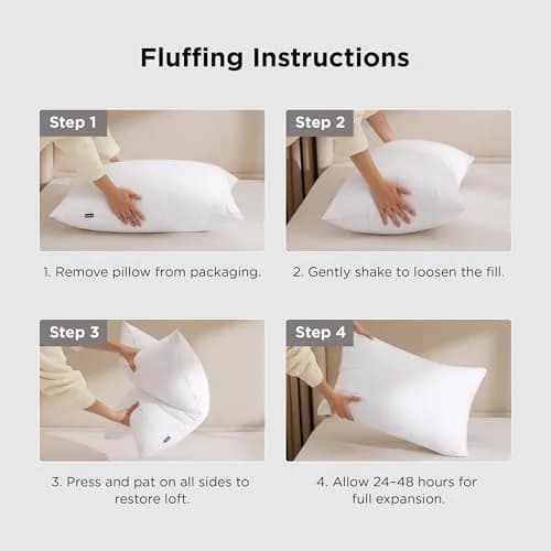 Bedsure Queen Size Pillow Set of 4 | Plush, OEKO-TEX Certified, 19" x 28" | Cloud-Like Comfort thumbnail 6