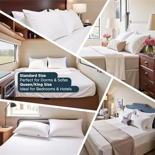 Bedsure Queen Size Pillow Set of 4 | Plush, OEKO-TEX Certified, 19" x 28" | Cloud-Like Comfort thumbnail 3