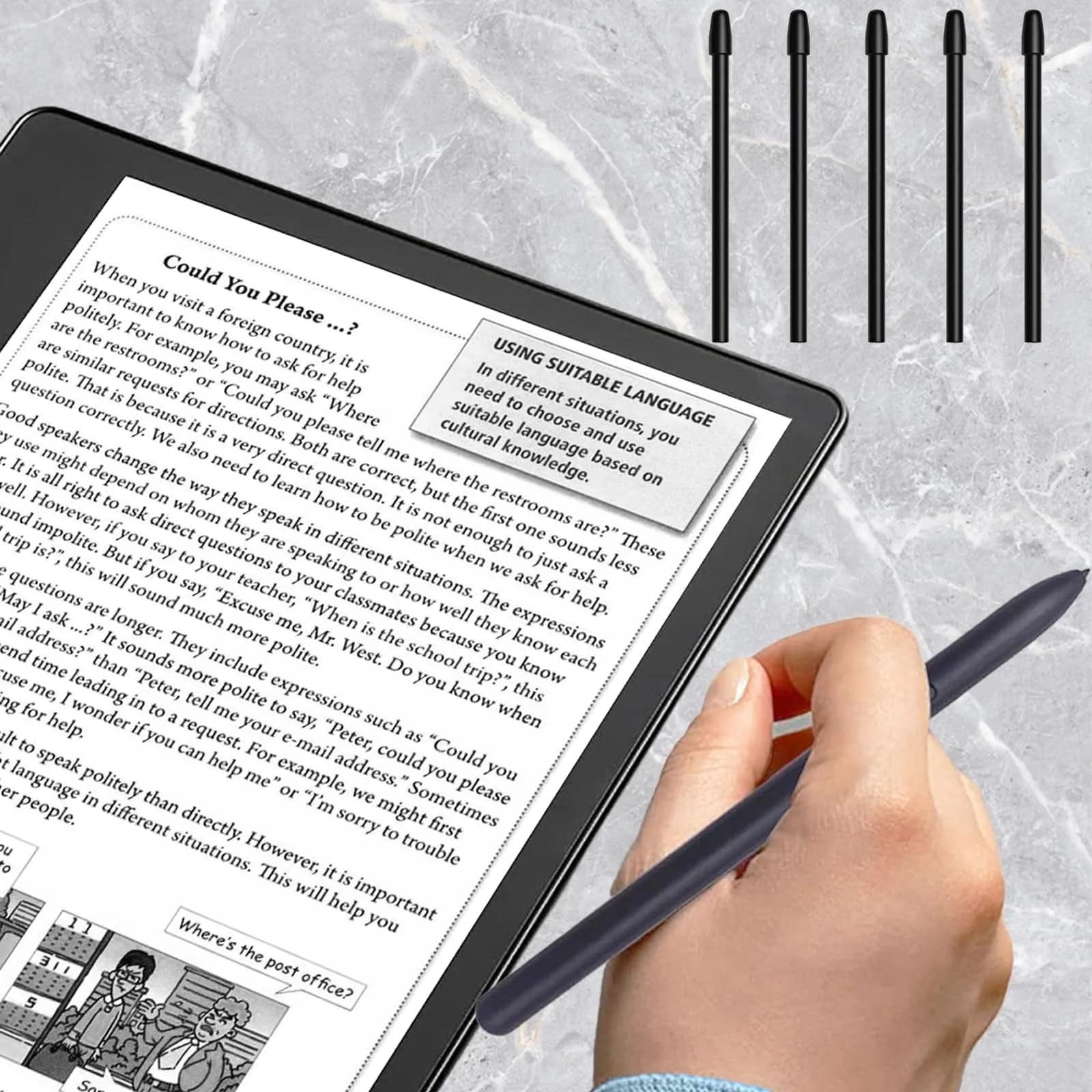 Mingxiong Replacement Pen Tips for Kindle Scribe 5 Pack | Smooth Writing, 4096 Pressure Levels - view 5