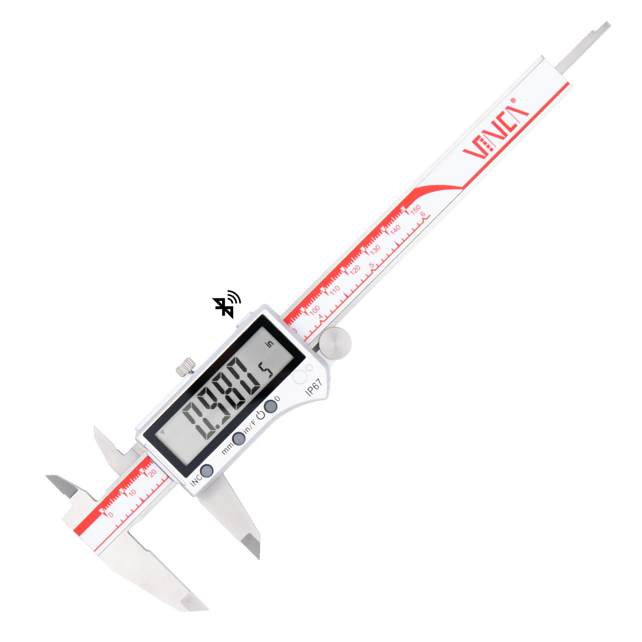 VINCA DIPA-0605B Bluetooth Digital Caliper 6 Inch (150mm) Stainless Steel with IP67 Rating - main product image
