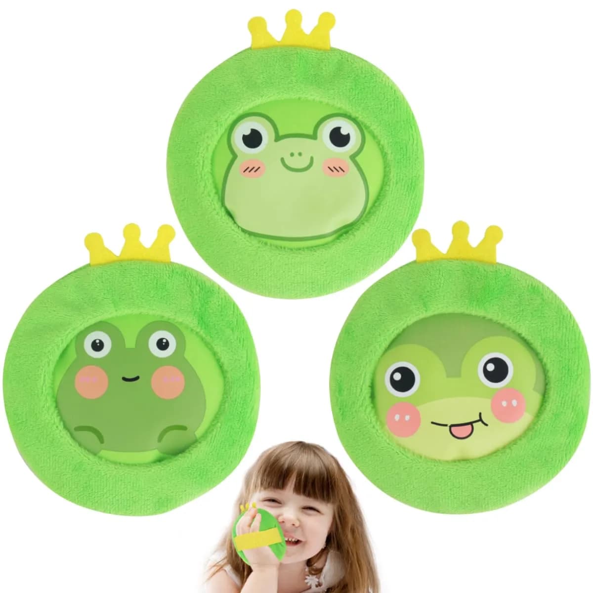 Hilph Kids Ice Packs 3 Pack 12.7cm x 12.7cm (5"x5") | Reusable Gel Hot Cold Packs for Toddlers & Babies — D-3 Sleeve Frogs
