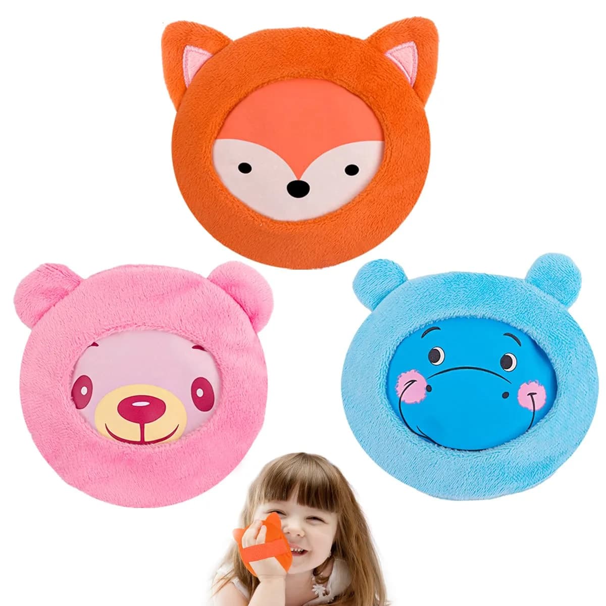 Hilph Kids Ice Packs 3 Pack - E-Fox, Hippo & Bear Designs | Reusable Gel Hot Cold Packs for Toddlers & Babies - main product image