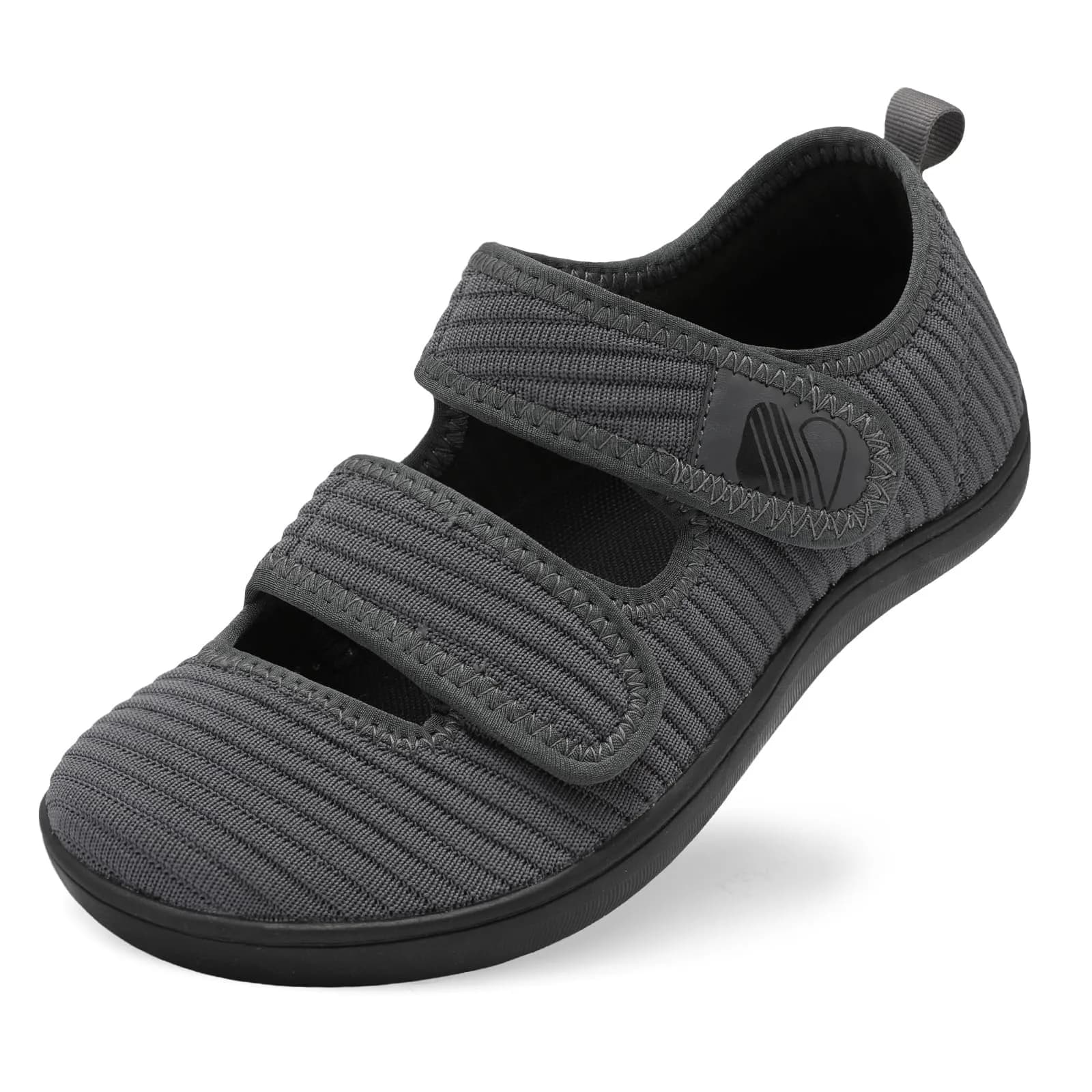 Besroad Women’s Wide Toe Box Walking Shoes Adjustable Diabetic Sneakers 8 Wide Dark Grey | Indoor Outdoor Comfort