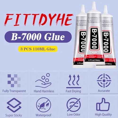 FITTDYHE B7000 Clear Adhesive Glue 330ml (2x110ml) | Multipurpose Gel for Jewelry, Crafts, Phone Repair thumbnail 6