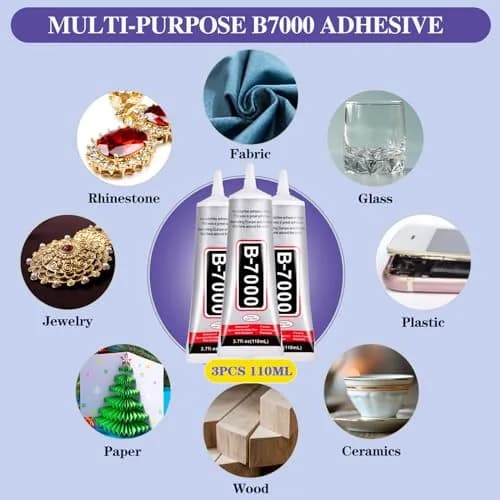FITTDYHE B7000 Clear Adhesive Glue 330ml (2x110ml) | Multipurpose Gel for Jewelry, Crafts, Phone Repair thumbnail 7