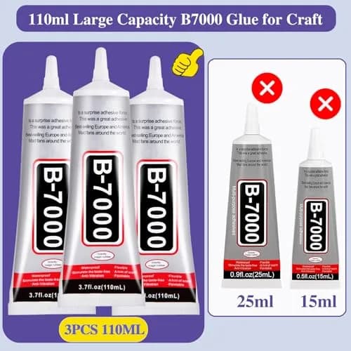 FITTDYHE B7000 Clear Adhesive Glue 330ml (2x110ml) | Multipurpose Gel for Jewelry, Crafts, Phone Repair thumbnail 2