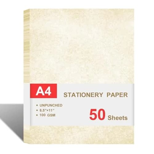 Cheericome Parchment Paper for Certificates - Letter Size 8.5" x 11", 50 Double-Sided Sheets, 100gsm | Authentic USA Import for Resumes & Diplomas thumbnail 1