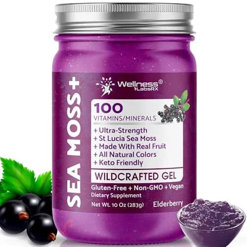WELLNESS LABSRX Irish Sea Moss Gel Superfood Elderberry Flavor 296ml (10 Fl Oz) | Nutrient-Rich Superfood thumbnail 1