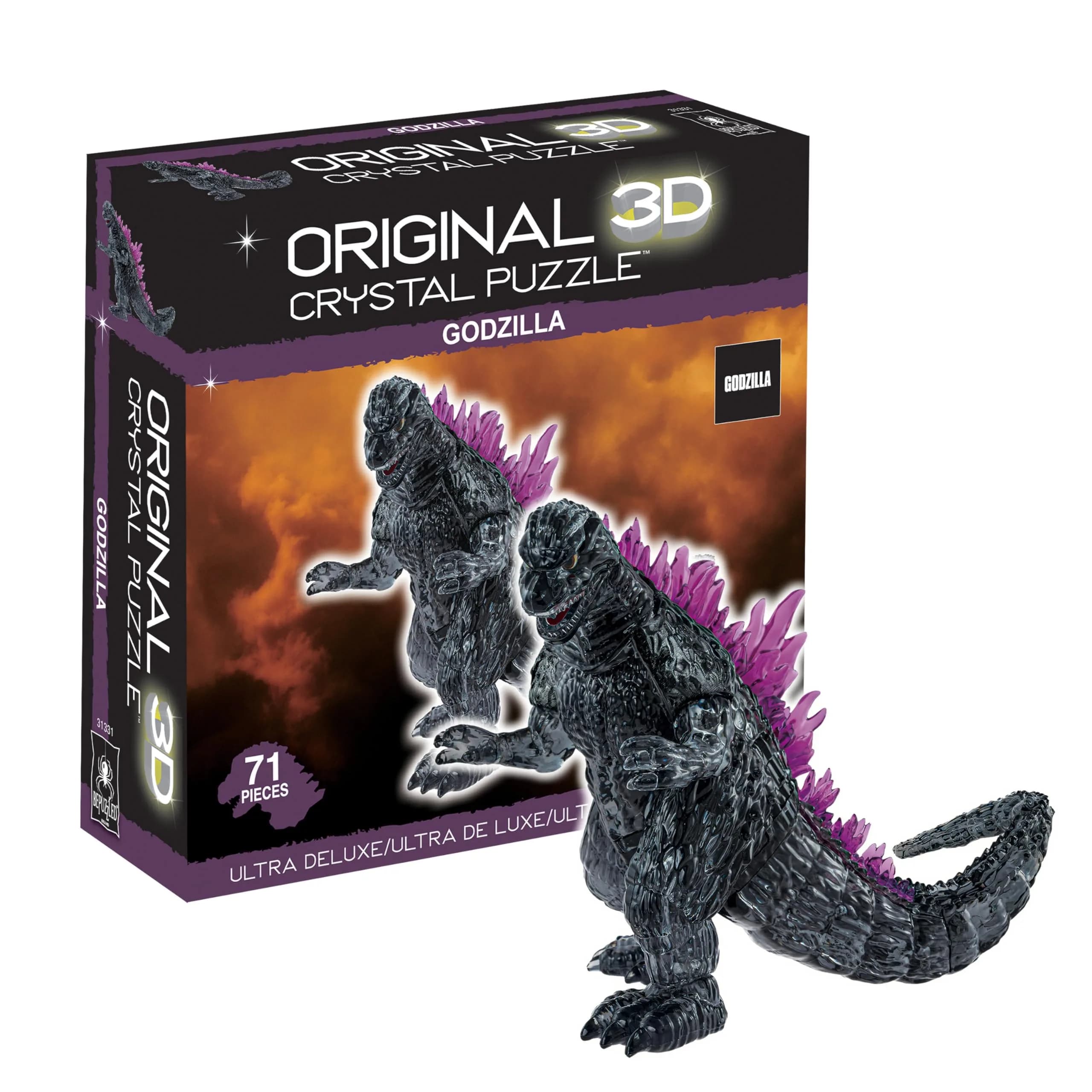 Bepuzzled Godzilla Ultra-Deluxe Crystal 3D Puzzle | 71-Pc Brain Teaser Ages 12+