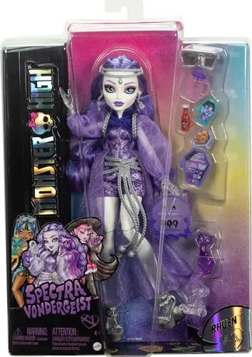 Monster High Spectra Vondergeist Doll with Pet Ferret Rhuen & 7 Accessories | Ages 4+ thumbnail 6