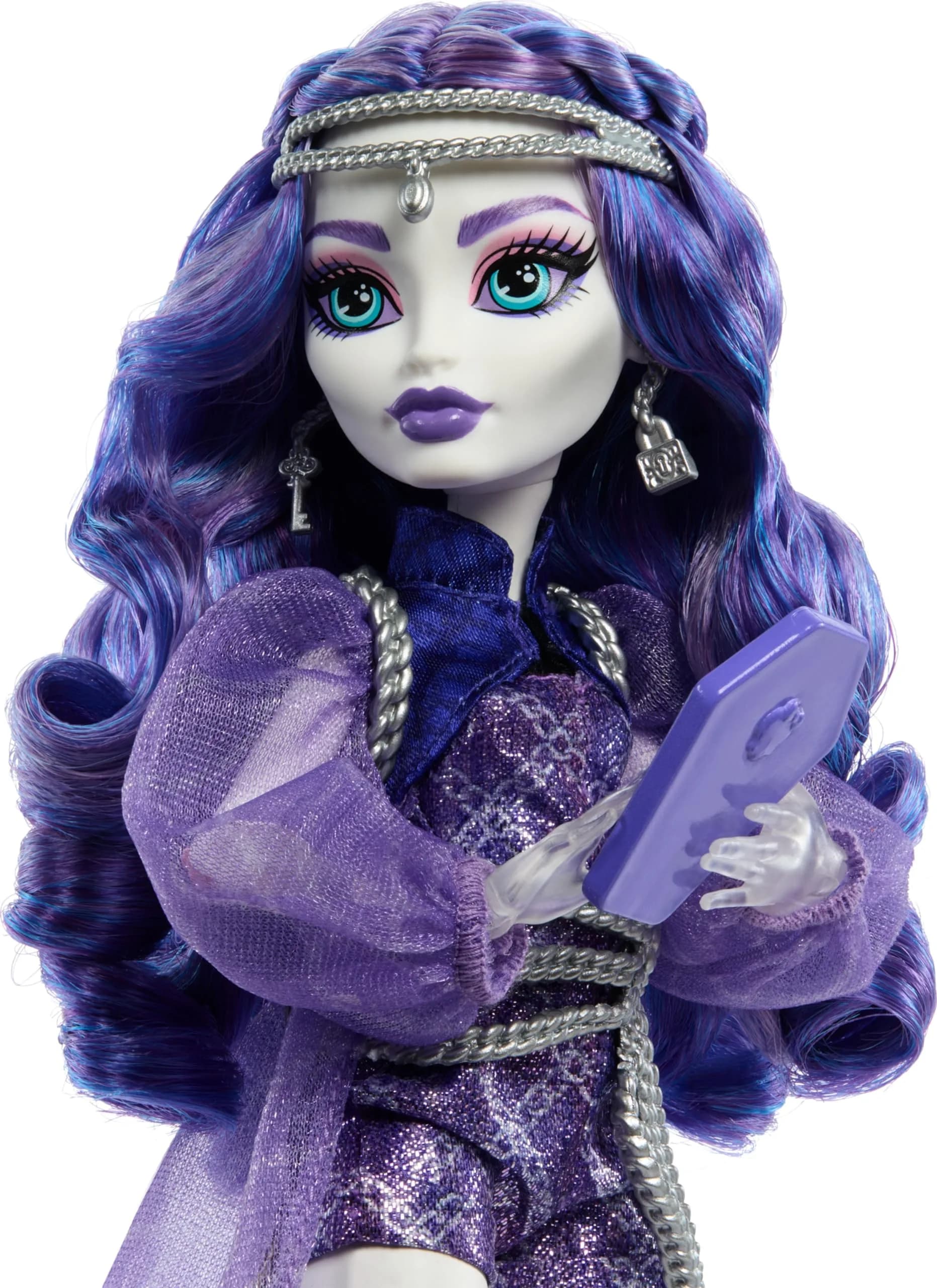 Monster High Spectra Vondergeist Doll with Pet Ferret Rhuen & 7 Accessories | Ages 4+ - view 3