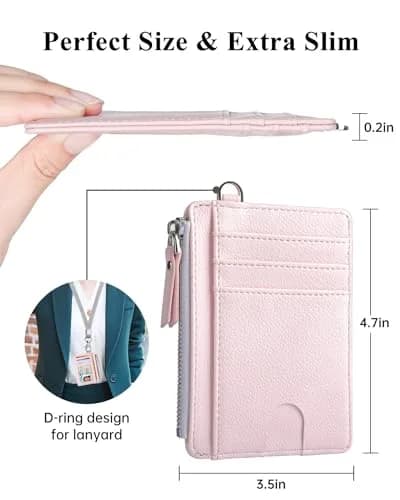 Teskyer Slim RFID Wallet for Women, Small Card Holder with Zip Pocket | Compact, RFID-Blocking & Stylish thumbnail 5