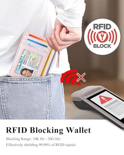 Teskyer Slim RFID Wallet for Women, Small Card Holder with Zip Pocket | Compact, RFID-Blocking & Stylish thumbnail 6