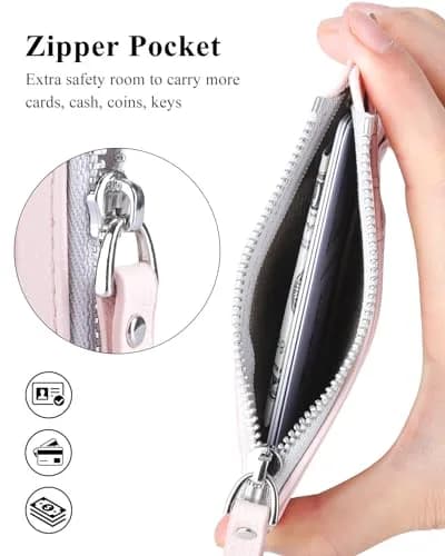 Teskyer Slim RFID Wallet for Women, Small Card Holder with Zip Pocket | Compact, RFID-Blocking & Stylish thumbnail 3