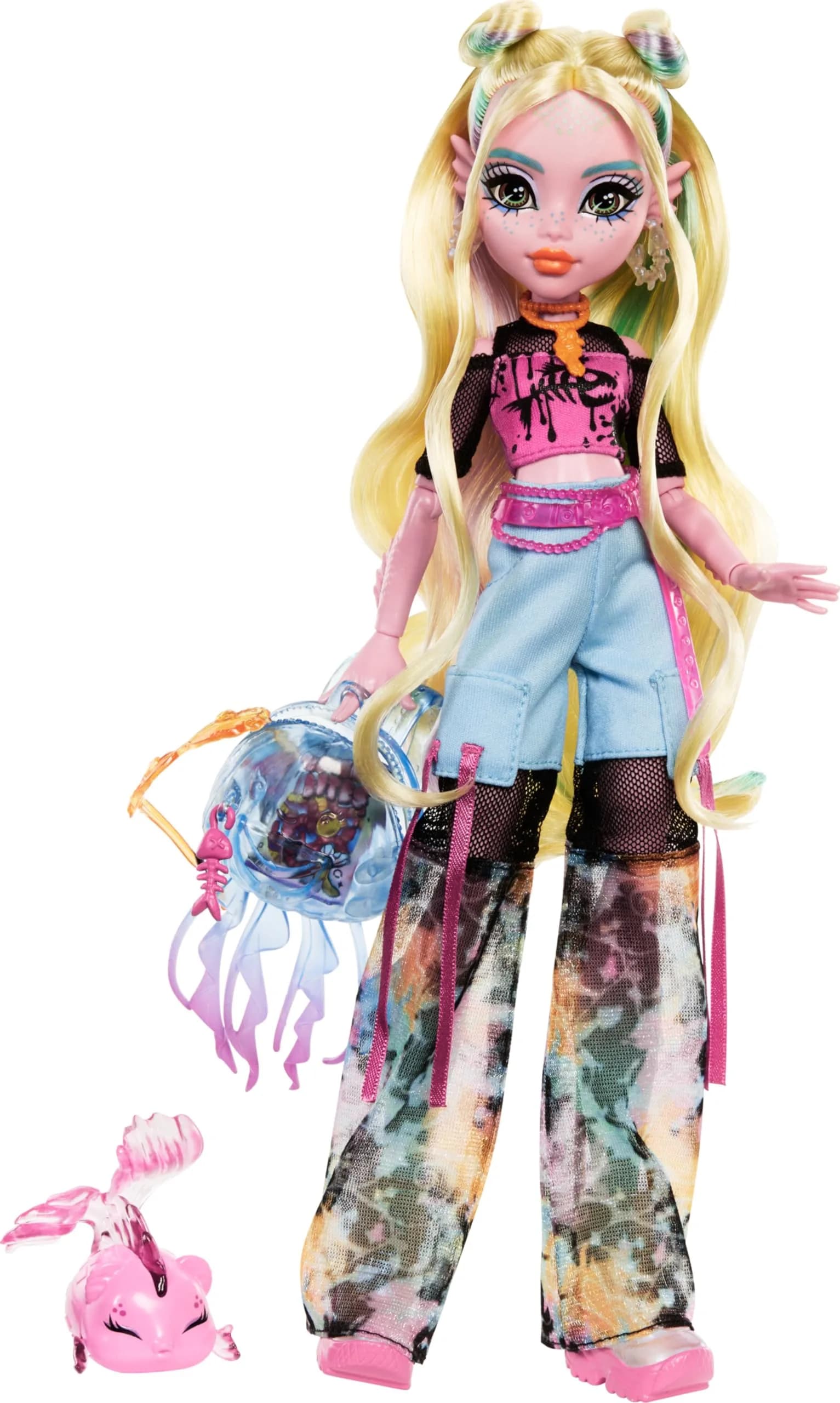 Monster High Lagoona Blue Doll in Cargo Pants | Poseable Sea Monster with Accessories for Kids 4+ — Multicolor