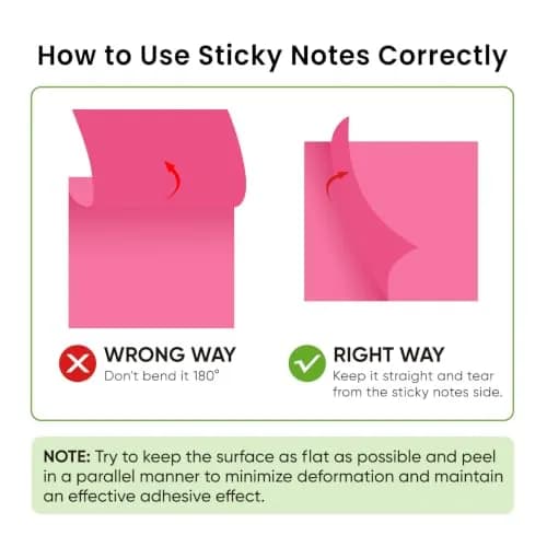 Taja 12 Pads Sticky Notes 3"x 3" | Colorful, Recyclable, 600 Notes for Office & Study thumbnail 14