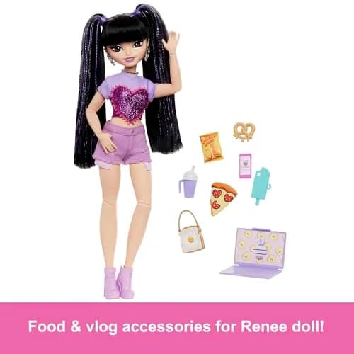 Barbie Dream Besties Renee Doll and Accessories with 11 Pieces | Ages 4+ thumbnail 3
