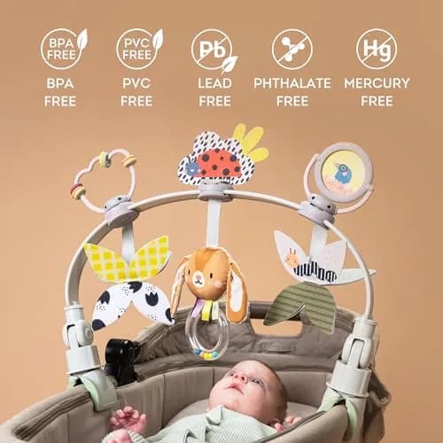 Taf Toys Baby Stroller Arch Toy, 6 Sensory Activities, Adjustable, Fits Car Seat & Bouncer, 0-18 Months | Developmental Play thumbnail 8