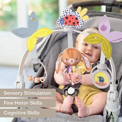 Taf Toys Baby Stroller Arch Toy, 6 Sensory Activities, Adjustable, Fits Car Seat & Bouncer, 0-18 Months | Developmental Play thumbnail 2