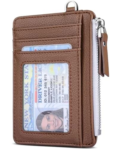 Teskyer Slim RFID Wallet for Women, Small Card Holder with Zip Pocket | Compact, RFID-Blocked, Stylish thumbnail 1
