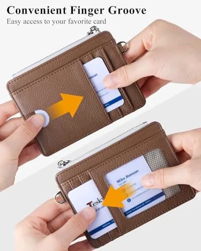 Teskyer Slim RFID Wallet for Women, Small Card Holder with Zip Pocket | Compact, RFID-Blocked, Stylish thumbnail 5