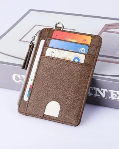 Teskyer Slim RFID Wallet for Women, Small Card Holder with Zip Pocket | Compact, RFID-Blocked, Stylish thumbnail 2