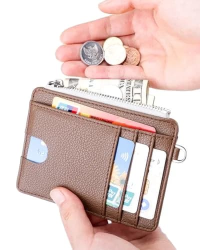 Teskyer Slim RFID Wallet for Women, Small Card Holder with Zip Pocket | Compact, RFID-Blocked, Stylish thumbnail 3