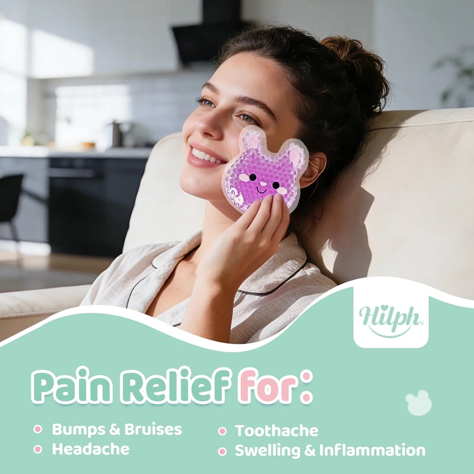 Hilph Kids D-3 Rabbits Ice Packs 3 Count | Soft Flexible Gel for Boo Boos, Fevers, and Injuries - view 3