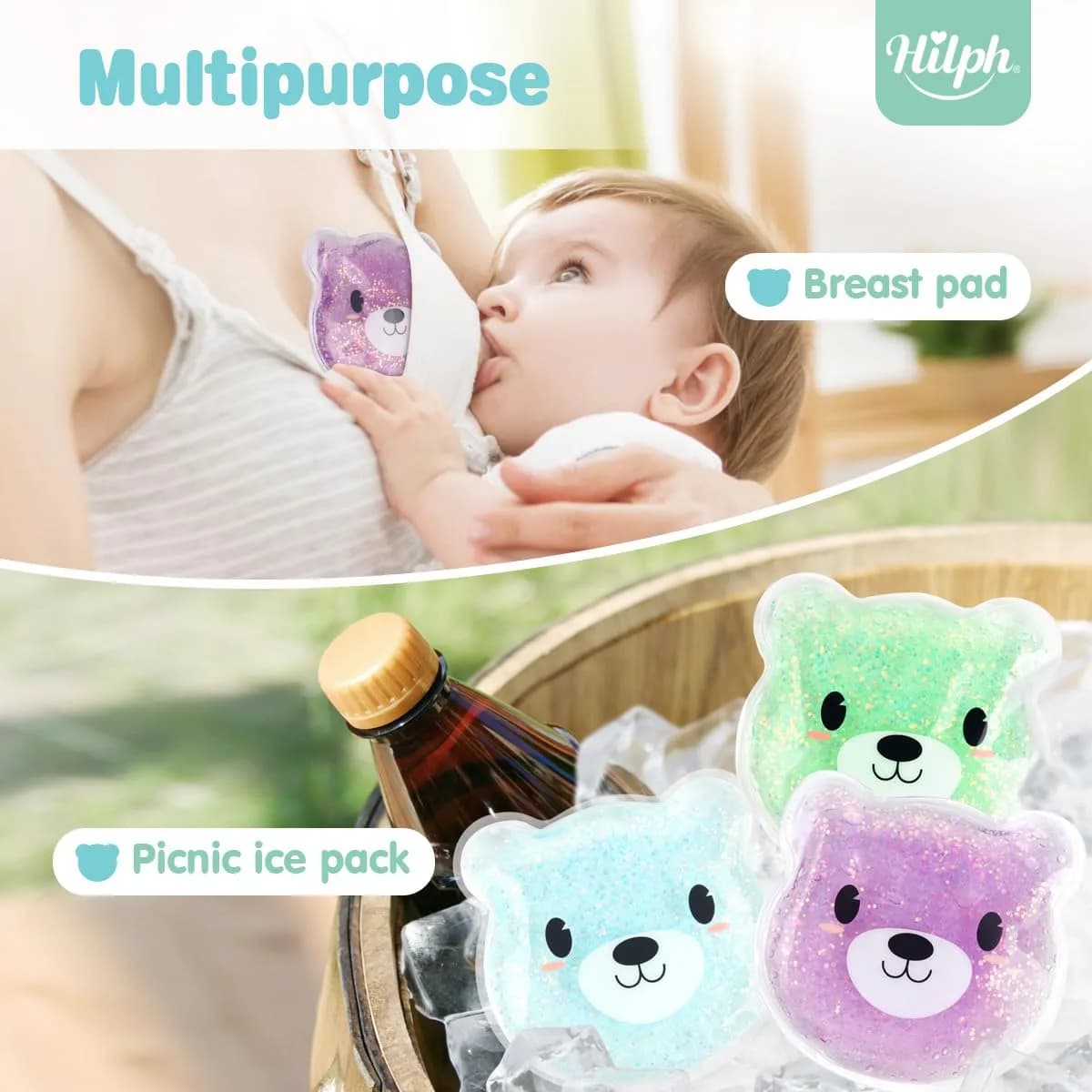 Hilph Kids C-3 Bears Soft Flexible Gel Ice Packs for Boo Boos, Fevers & Injuries (3 Count) - view 3