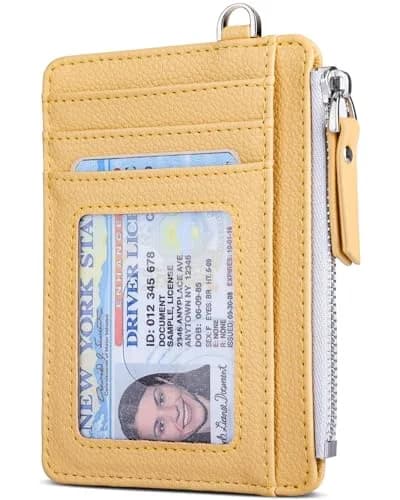 Teskyer Slim RFID Wallet for Women, Small Card Holder with Zip Pocket | Compact, RFID-Blocking, Faux Leather thumbnail 1