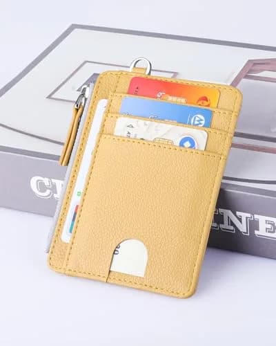Teskyer Slim RFID Wallet for Women, Small Card Holder with Zip Pocket | Compact, RFID-Blocking, Faux Leather thumbnail 2