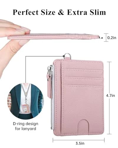 Teskyer Slim RFID Wallet for Women, Small Card Holder with Zip Pocket | Compact, RFID Blocking & Stylish thumbnail 5