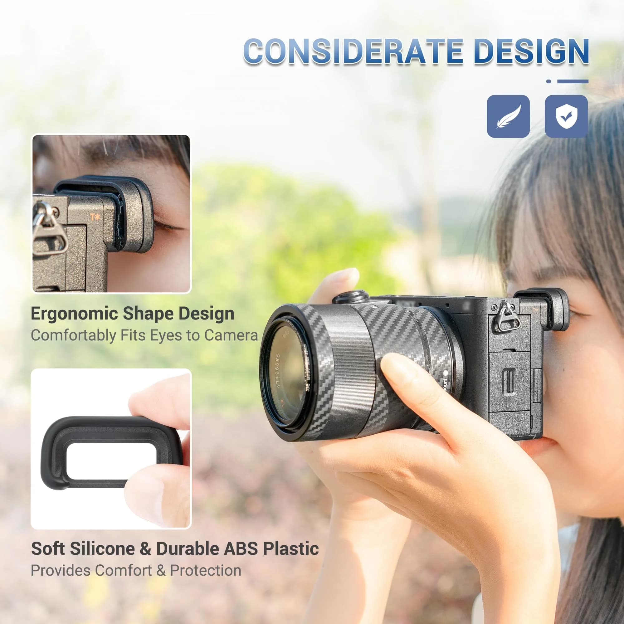 JJC Soft Silicone Eyecup for Sony A6700 & FDA-EP20 | 2-Pack - view 3