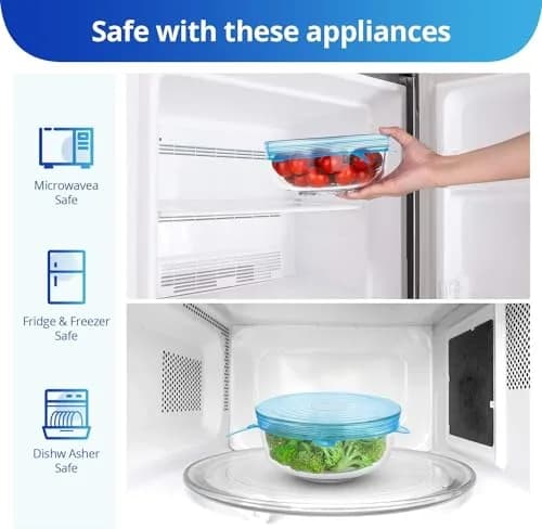 DAILY KISN Silicone Stretch Lids 12PCS | Reusable Food Covers for Bowls & Containers thumbnail 6