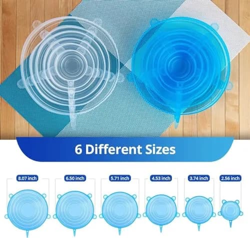 DAILY KISN Silicone Stretch Lids 12PCS | Reusable Food Covers for Bowls & Containers thumbnail 7