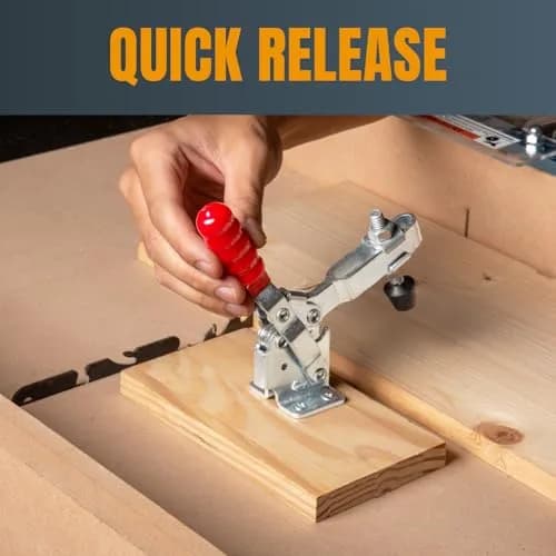 POWERTEC 4PK Vertical Toggle Clamps 500 lbs Capacity | Secure Hold Down for Woodworking Jigs & Fixtures thumbnail 4