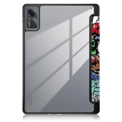 DingGuagua Case for Xiaomi Redmi Pad SE 11 inch Shockproof Cover | Auto Wake/Sleep, Transparent Back, Graffiti Design thumbnail 8