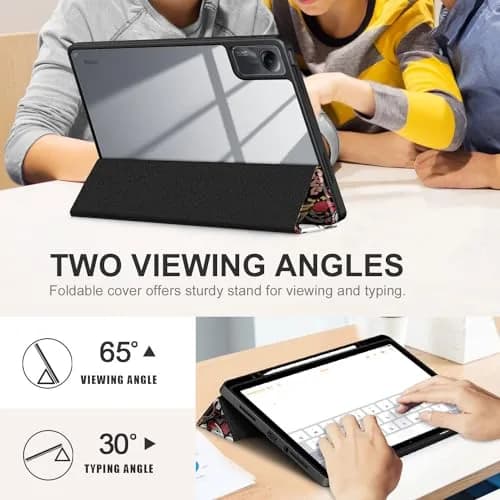 DingGuagua Case for Xiaomi Redmi Pad SE 11 inch Shockproof Cover | Auto Wake/Sleep, Transparent Back, Graffiti Design thumbnail 2