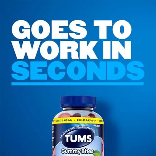 TUMS Gummy Bites Antacid Tablets Cherry Berry Burst 108 Count | Fast-Acting Relief for Occasional Heartburn thumbnail 7