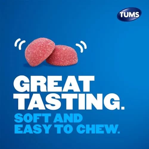 TUMS Gummy Bites Antacid Tablets Cherry Berry Burst 108 Count | Fast-Acting Relief for Occasional Heartburn thumbnail 3