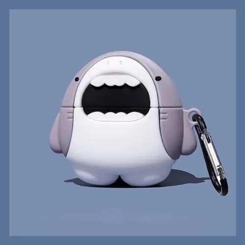 LiWerlly Cute Shark Case for Airpod Pro 2/1 Gen | Cartoon Silicone Cover, Soft & Durable, Compatible with Apple Airpods Pro 2022/2023 thumbnail 1
