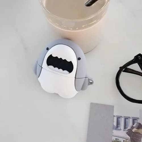 LiWerlly Cute Shark Case for Airpod Pro 2/1 Gen | Cartoon Silicone Cover, Soft & Durable, Compatible with Apple Airpods Pro 2022/2023 thumbnail 6