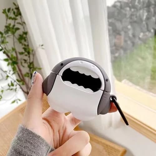 LiWerlly Cute Shark Case for Airpod Pro 2/1 Gen | Cartoon Silicone Cover, Soft & Durable, Compatible with Apple Airpods Pro 2022/2023 thumbnail 2