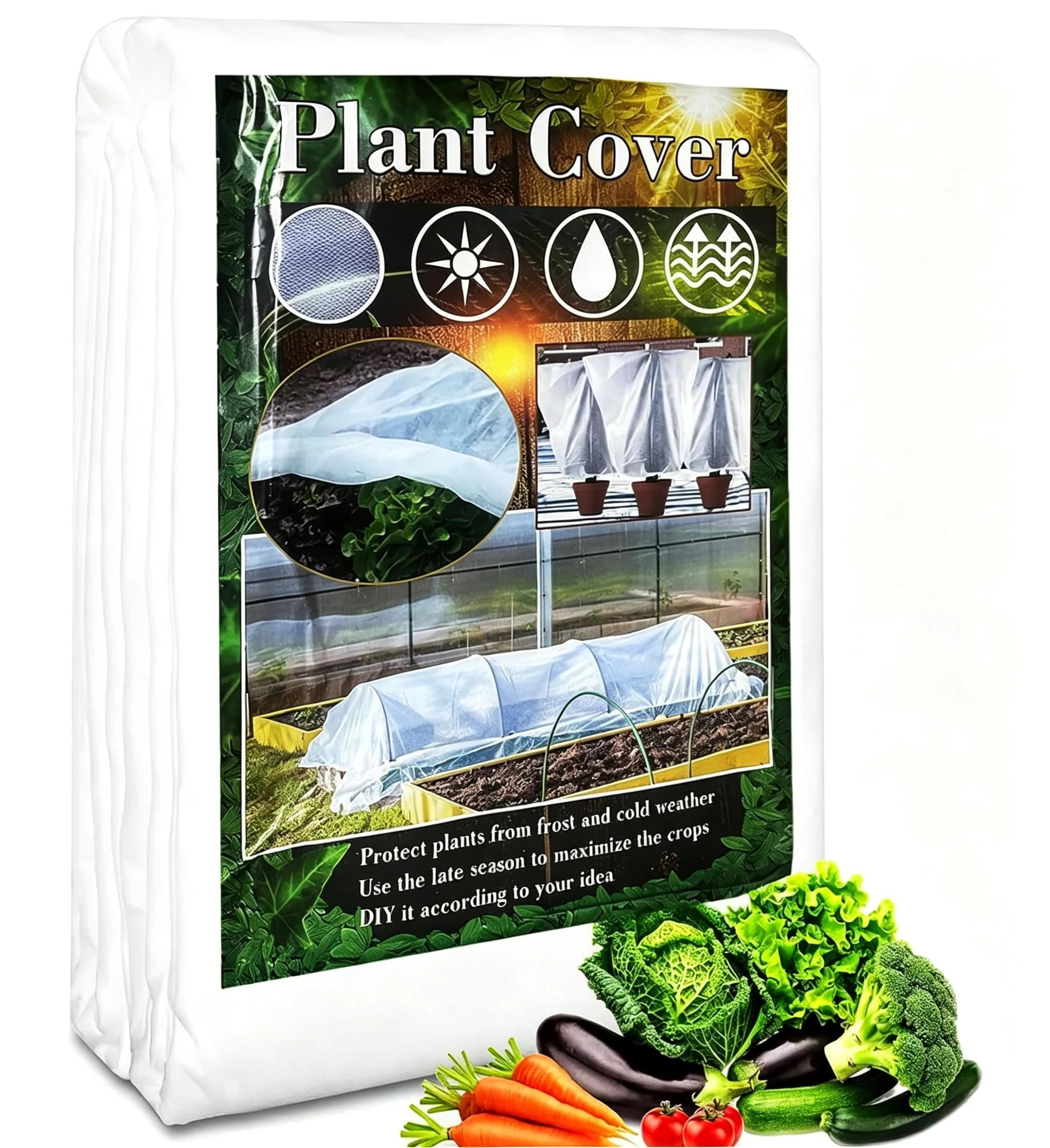 Kijamilee Plant Covers Freeze Protection 10FT x 50FT | Reusable Frost Cloths for Outdoor Plants