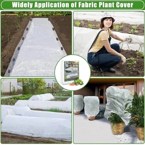 Kijamilee Plant Covers Freeze Protection 10FT x 50FT | Reusable Frost Cloths for Outdoor Plants thumbnail 4