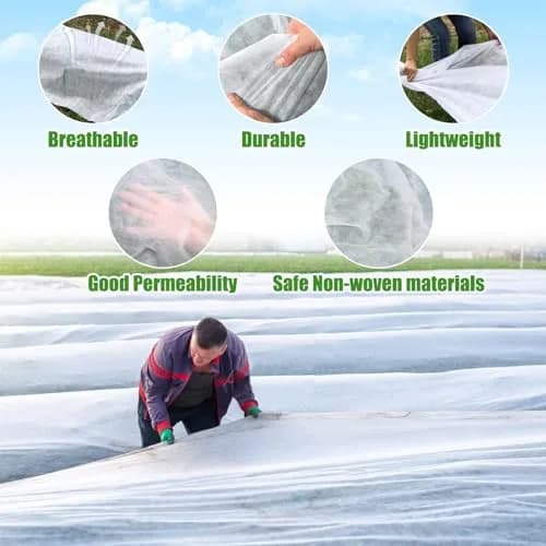 Kijamilee Plant Covers Freeze Protection 10FT x 50FT | Reusable Frost Cloths for Outdoor Plants thumbnail 5