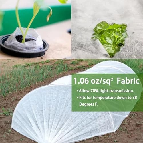 Kijamilee Plant Covers Freeze Protection 10FT x 50FT | Reusable Frost Cloths for Outdoor Plants thumbnail 8