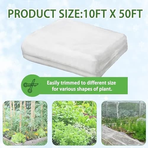 Kijamilee Plant Covers Freeze Protection 10FT x 50FT | Reusable Frost Cloths for Outdoor Plants thumbnail 9